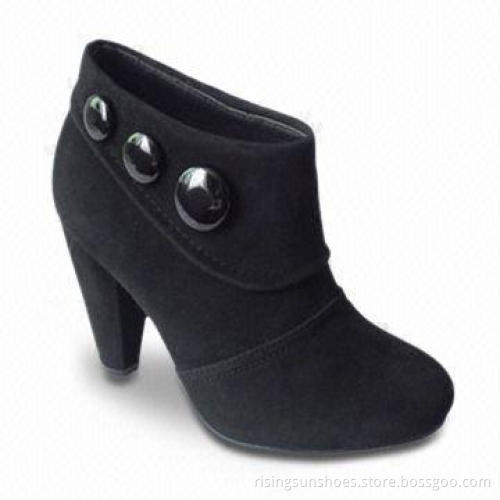 Women's Middle Heel Dress Boots with Suede Upper, Elegant and Comfortable Design for Autumn/Winter